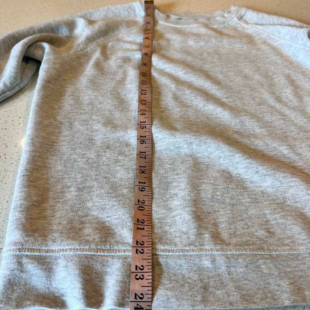 Topshop Fleece Scoop Neck Heather Gray Sweatshirt Size 8 - Picture 8 of 13